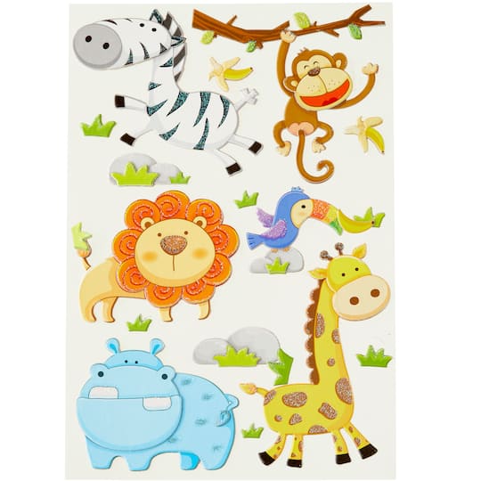 12 Pack: Chipboard Zoo Animal Stickers by Recollections™